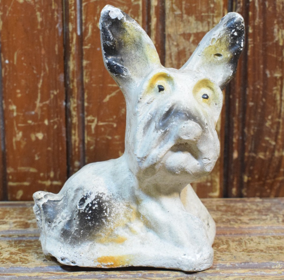 SCOTTIE TERRIER PUPPY CHALKWARE VINTAGE 1930s CARNIVAL PRIZE DOG FIGURE 4\