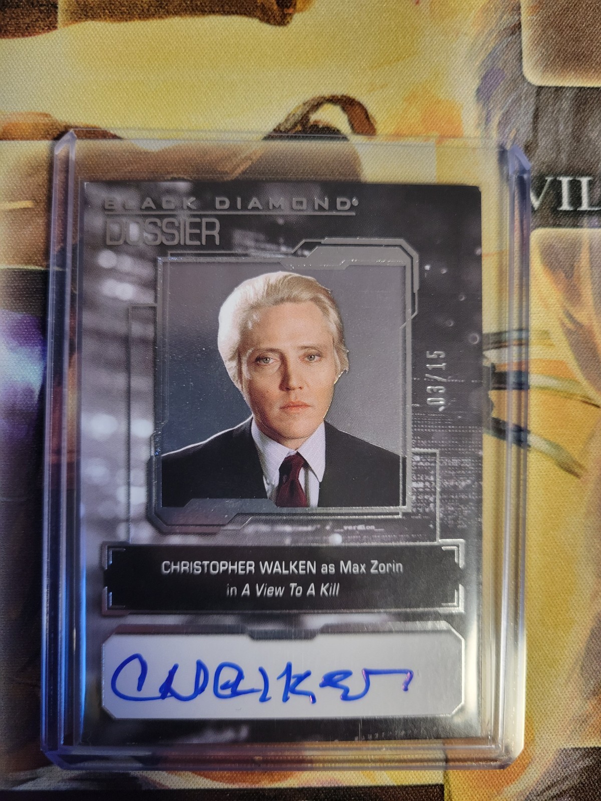 2025 James Bond Black Diamond 03/15 Christopher Walken as Max Zorin Auto 