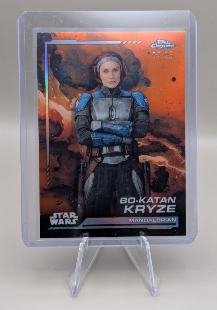 2024 Topps Star Wars Chrome Bo-Katan Kryze Orange Refractor /25 Card #38 2024 Topps Star Wars Chrome Bo-Katan Kryze Orange Refractor /25 Card #38