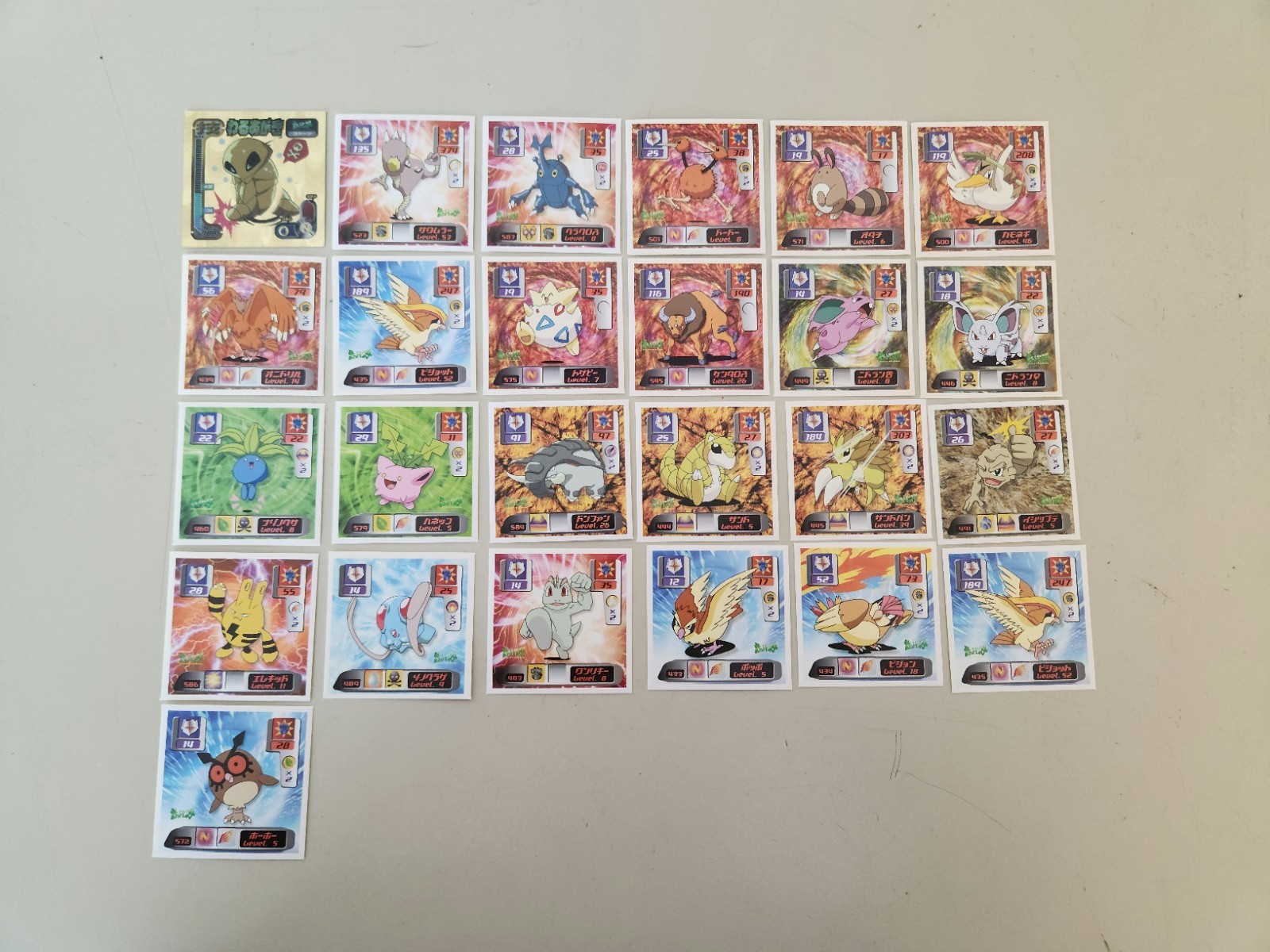 Pokémon  - Vintage Amada Sticker Lot  - 25 Stickers