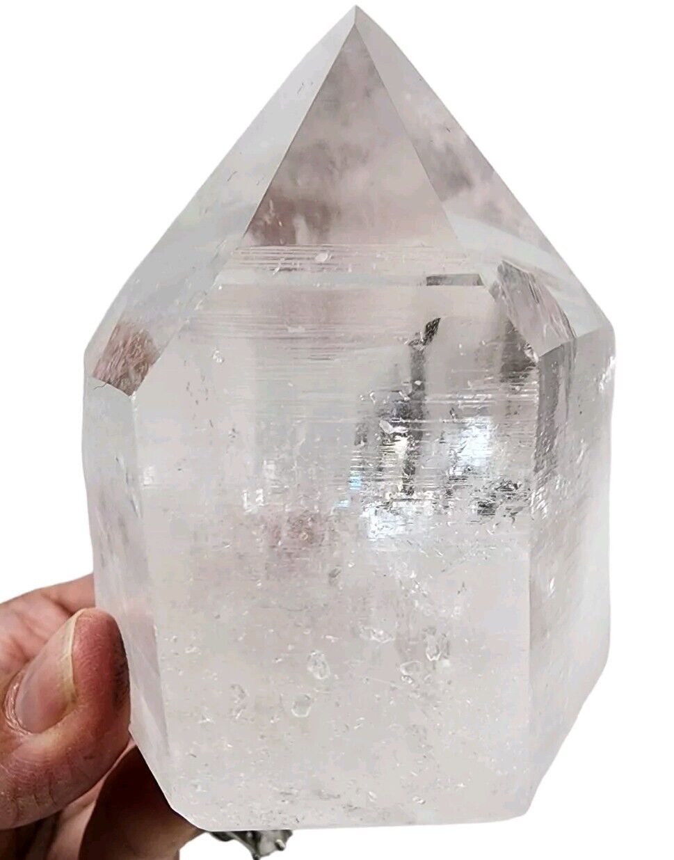 Lemurian Quartz Crystal Cut Base with Polished Tip Brazil 380.2 grams