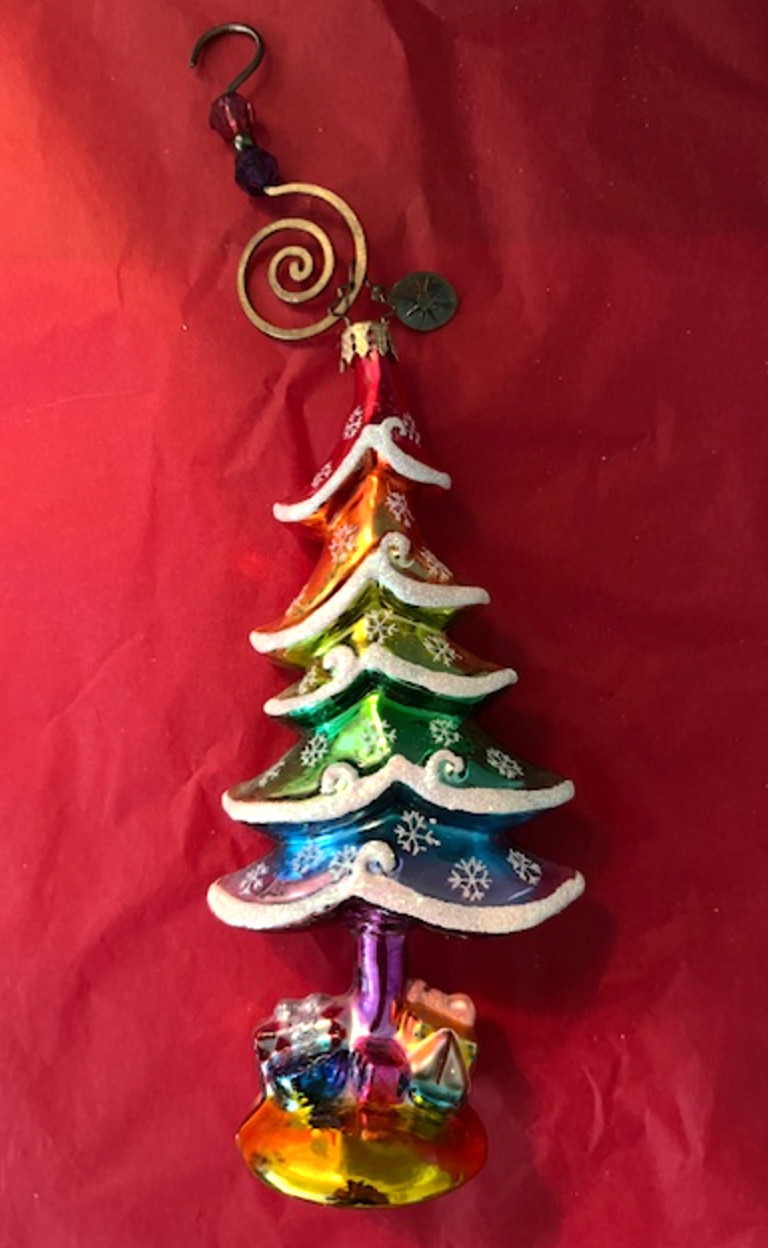 Christopher Radko Trippy Tree Glass Ornament 7\