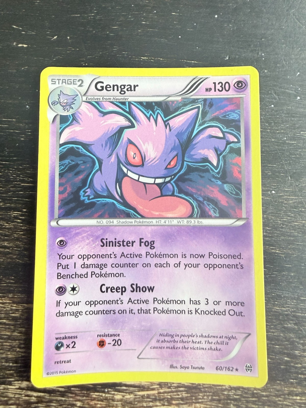 Pokemon TCG Gengar 60/162 Breakthrough Cosmos Holo Rare 130 HP Pokemon Card Eng