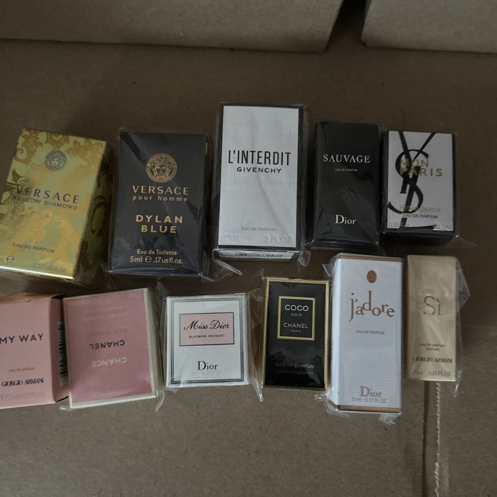 12 Brands Mixed Lot Boxed Collectible Commercial Perfume Miniatures & Samples