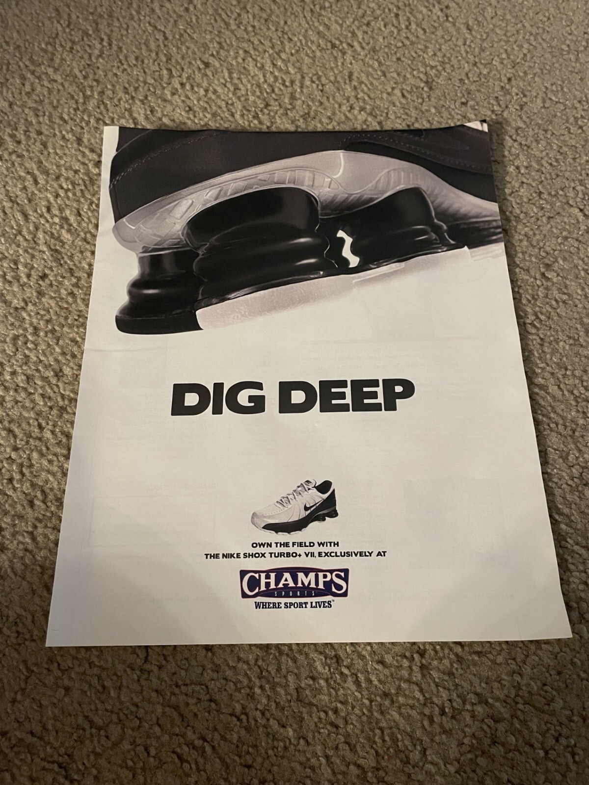 Vintage 2008 NIKE SHOX TURBO+ VII Shoe Champs Poster Print Ad \ Vintage 2008 NIKE SHOX TURBO+ VII Shoe Champs Poster Print Ad \