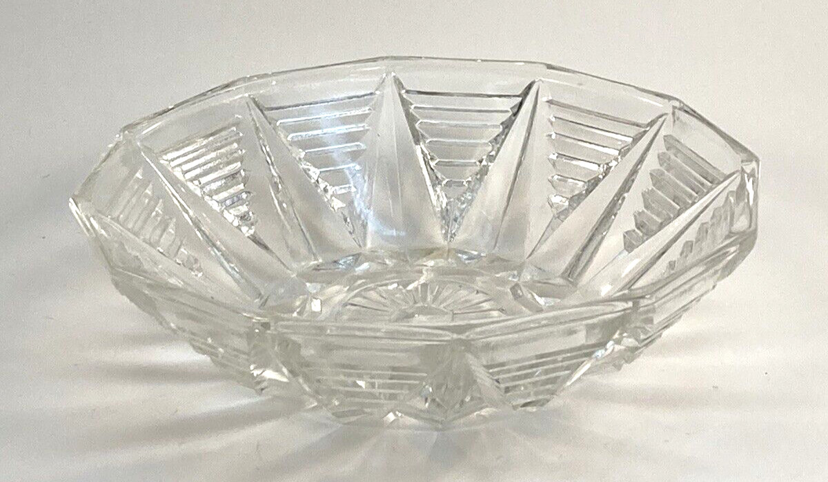 Anchor Hocking Art Deco Depression Glass Clear 12 Point Bowl