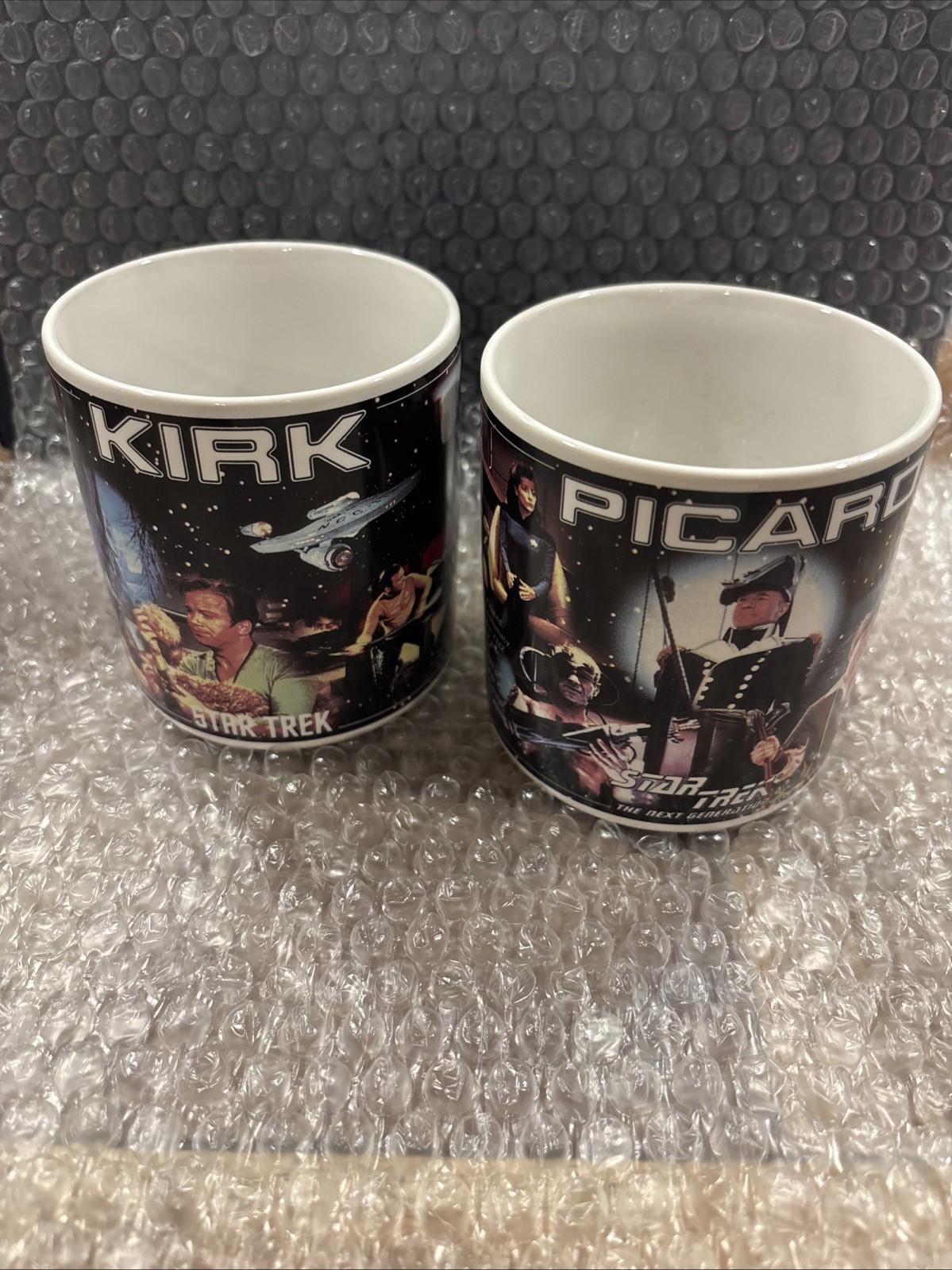 Star  Trek Coffee Mugs Vintage Picard And Kirk