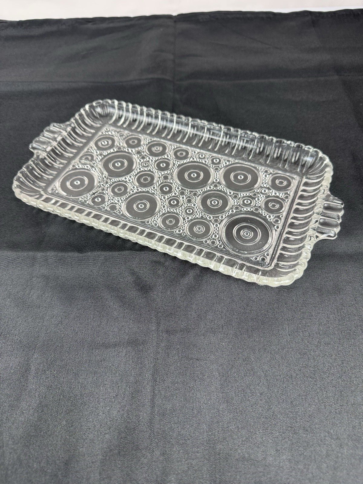 Glass Vanity Dresser Jewelry Trinket Dish Tray