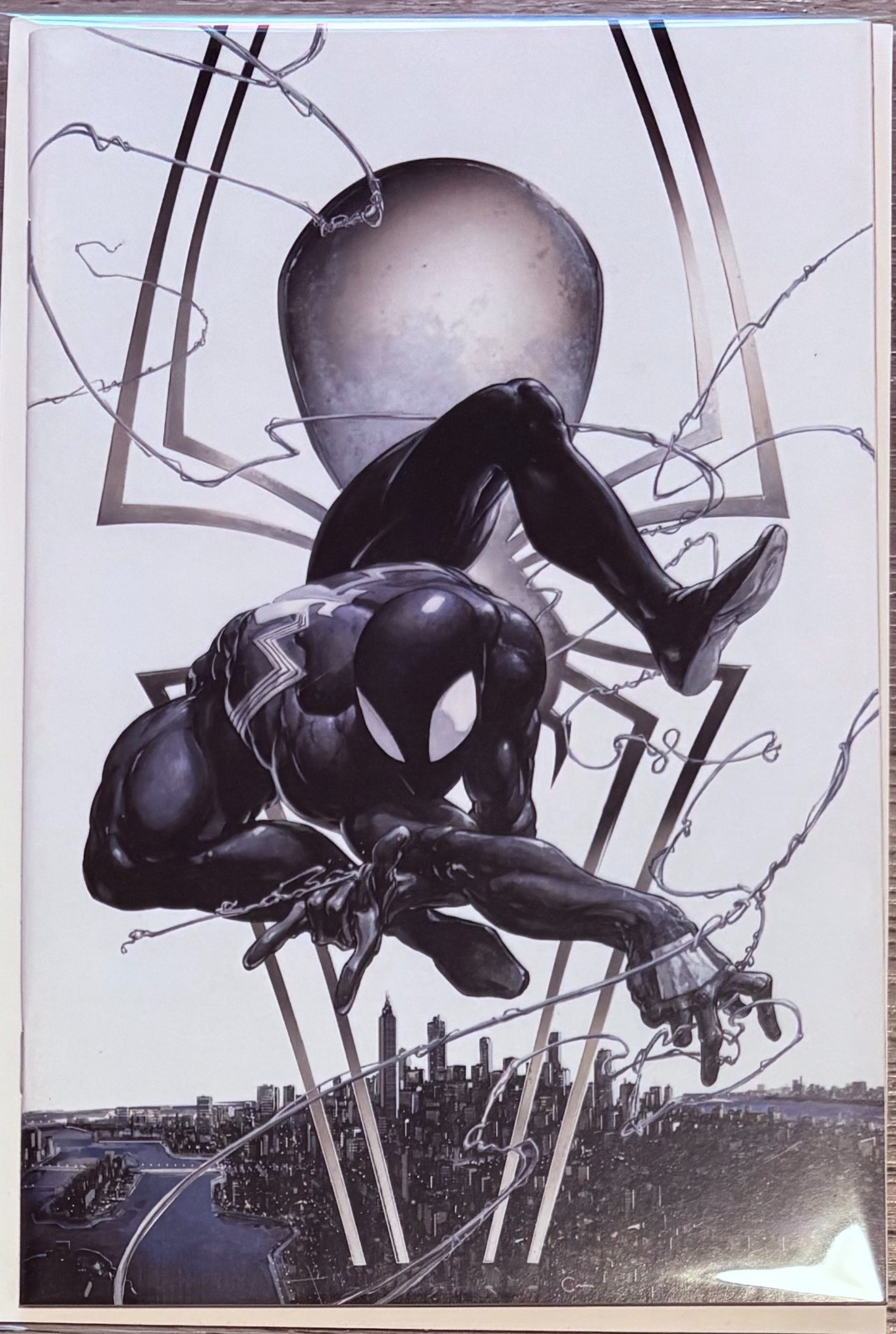 Amazing Spider-Man #1 Clayton Crain Virgin Variant Black Suit Web Symbol Cover