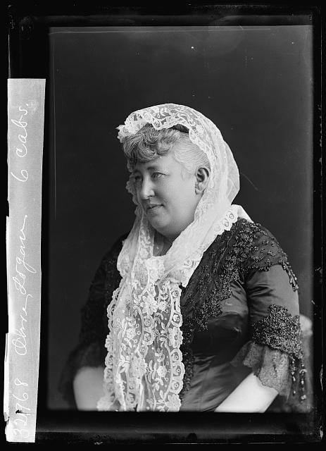 Photo:Olive Logan Portrait Woman in Lace Veil c1873 1890