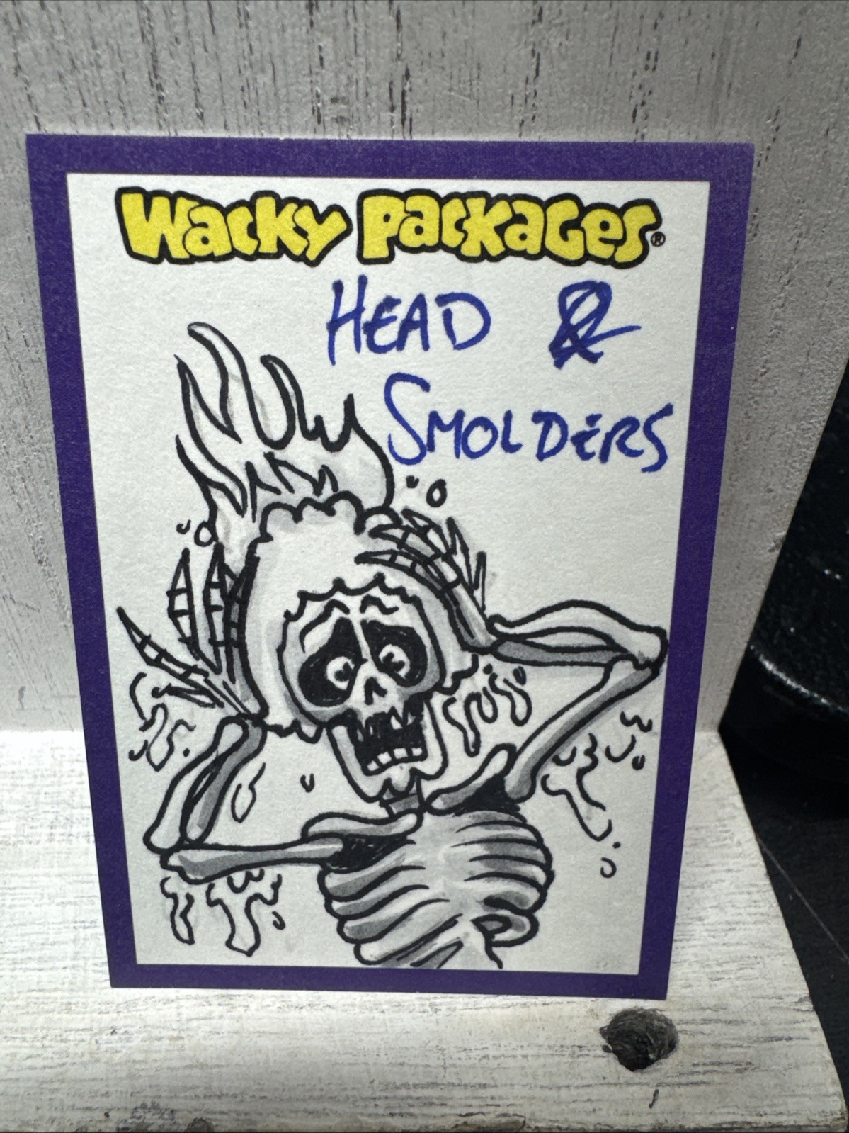 Wacky packs sketch card Head and smolders 2014 One Of A Kind Taylor