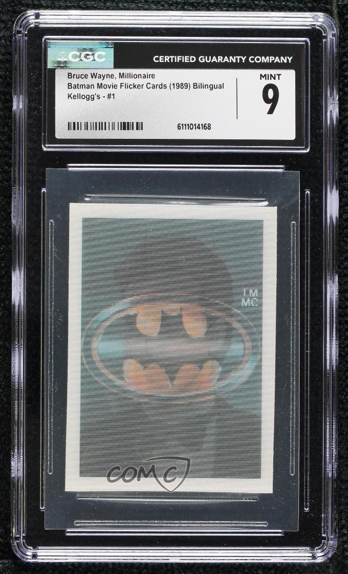 1989 DC Batman Flick Cards Batman Bruce Wayne Symbol #1 CGC 9 Mint 1p3f