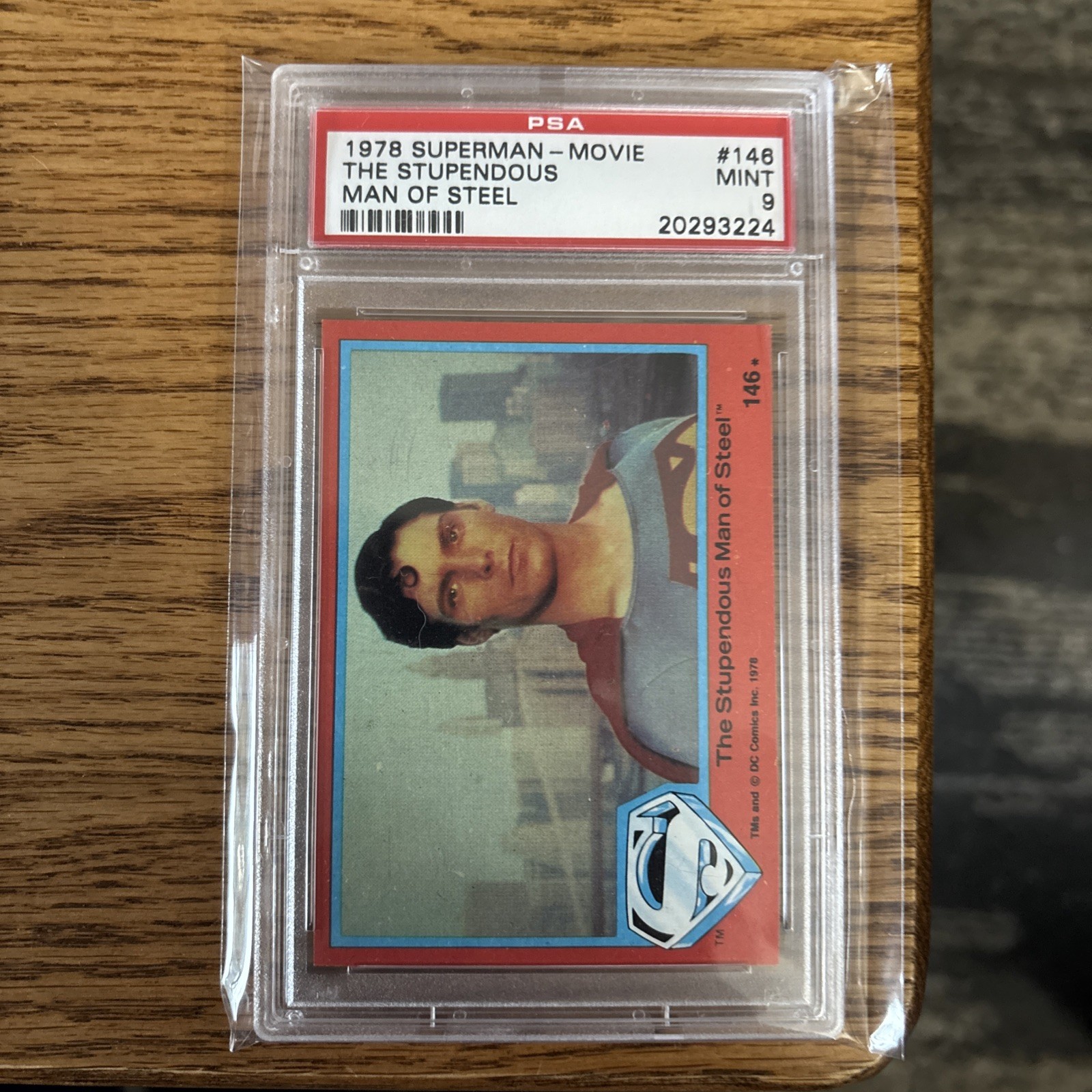 1978 TOPPS SUPERMAN THE MOVIE PSA MINT 9 THE STUPENDOUS MAN OF STEEL #146