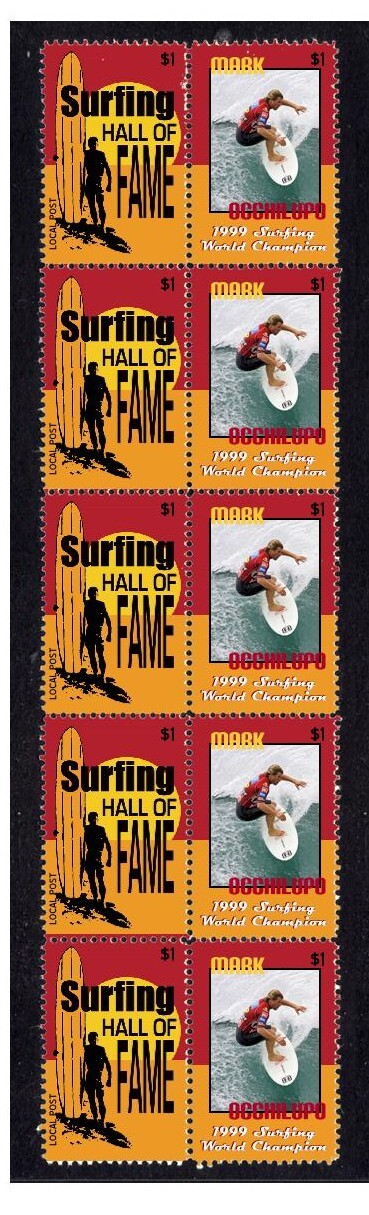 Mark Occhilupo 1999 Surf W/C Hall Of Fame Mint Stamps 1