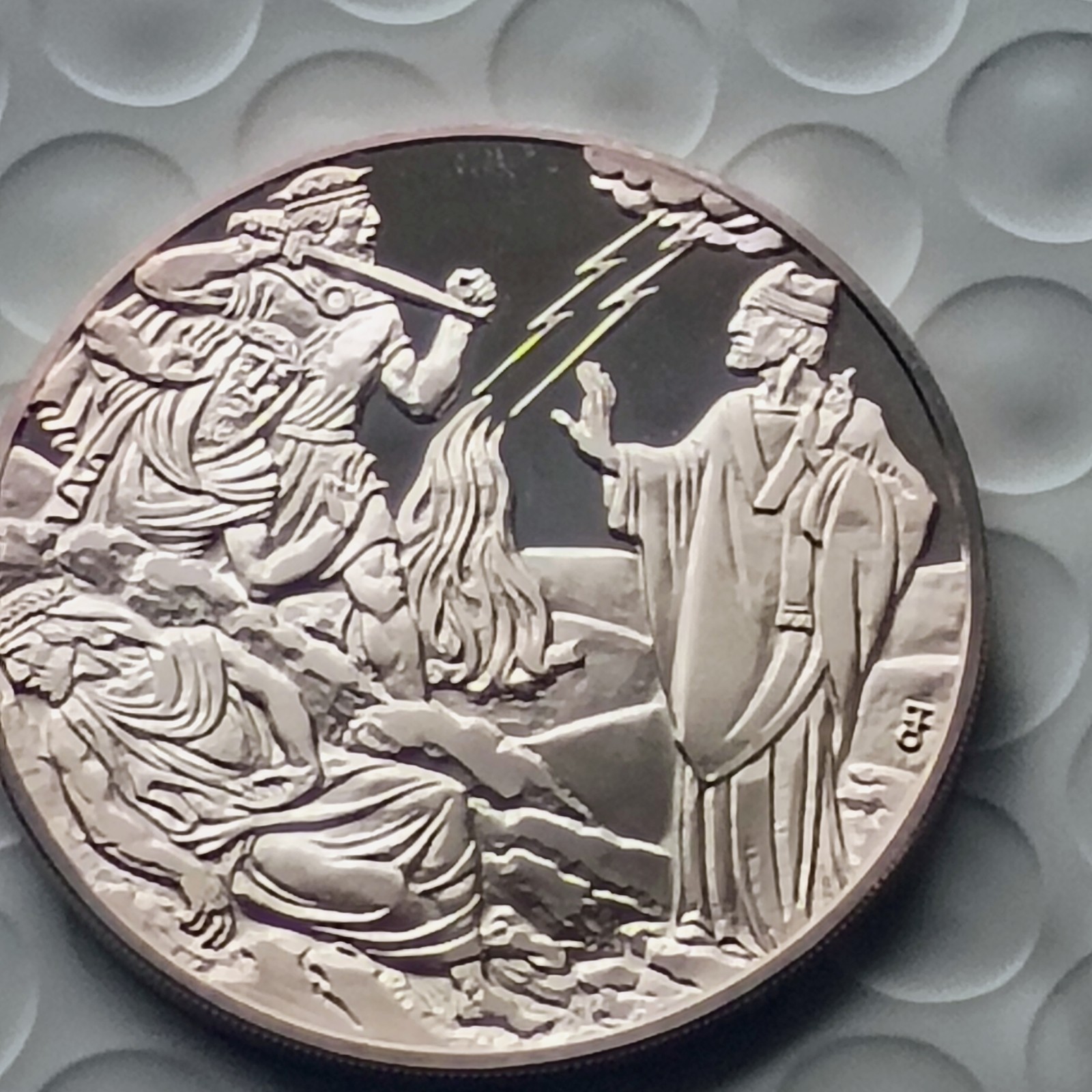 1973 Franklin Mint St Pattys Day.999(BU)Silver Proof Medal PaschalFire item#38