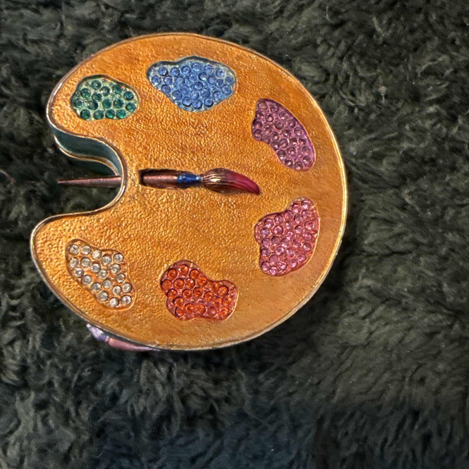 Limoges French Trinket Box Painter's Palette with Colorful Paint and Brush Limoges French Trinket Box Painter's Palette with Colorful Paint and Brush