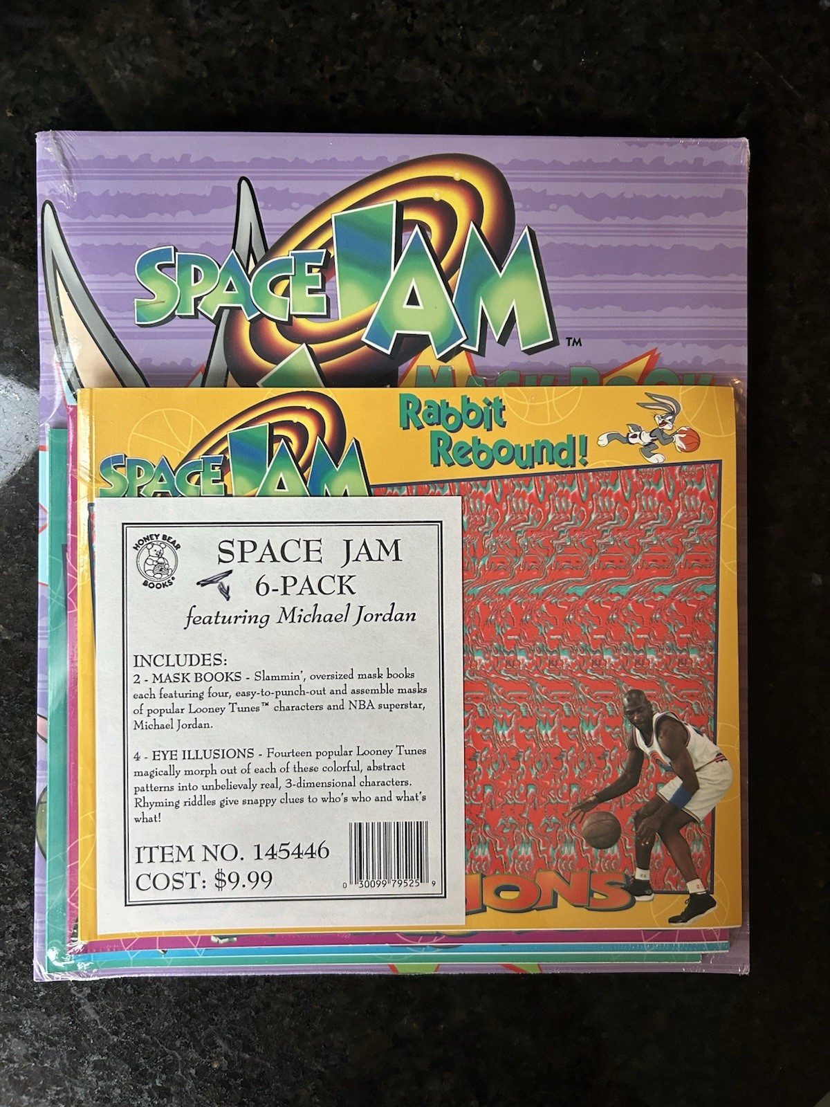 Vtg Space Jam 6-Pack Michael Jordan Books Factory Sealed 1990’s NEW