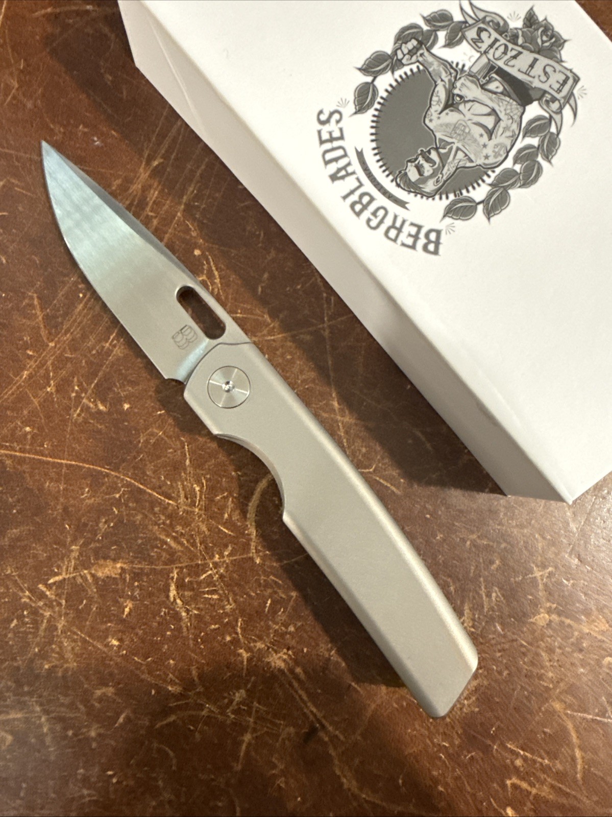 Berg Blades Mini Sweeney -- Titanium Handles. Magnacut Blade. Mint