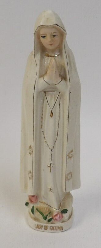 Vintage Sanmyro Japan - Our Lady of Lourdes Hand Painted Statue Figurine