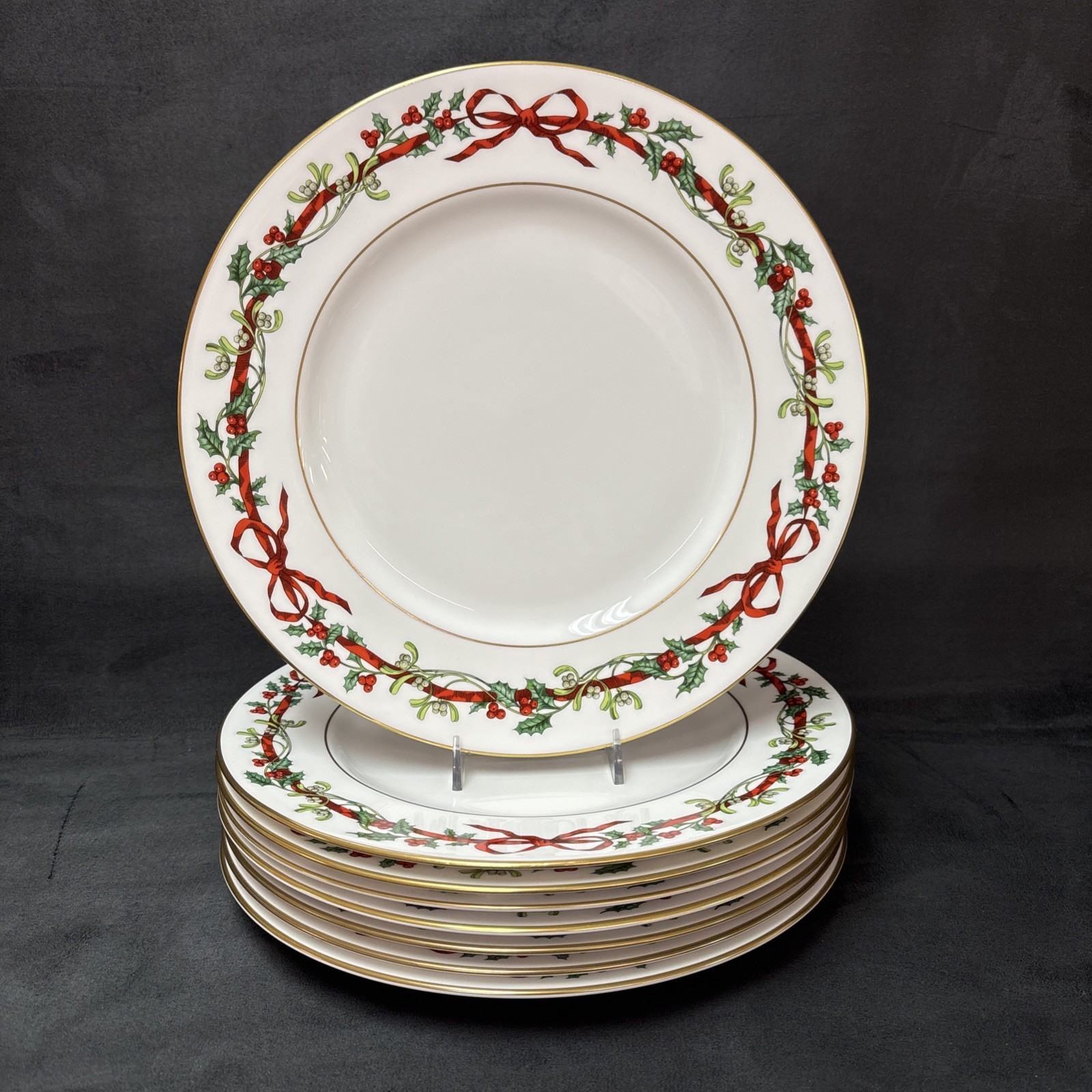 Royal Worcester HOLLY RIBBONS Dinner Plate 10 3/4 Inches