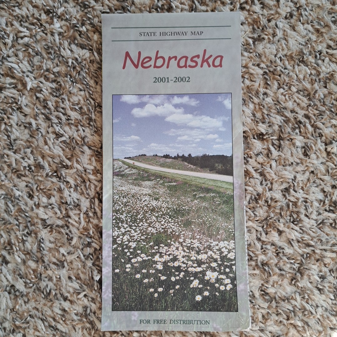 Vintage Nebraska Highway Paper Fold Out Map Travel Road Guide 2001 M121
