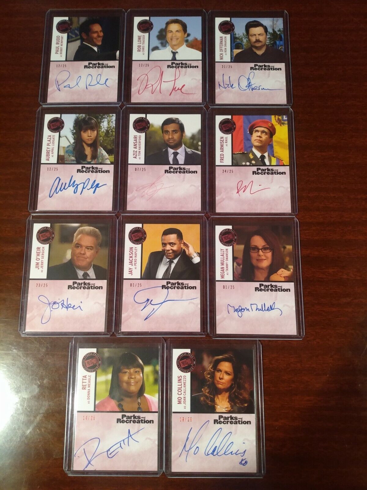 2013 Press Pass Parks and Recreation Red Back Autograph /25. 11 of 13 Card Set