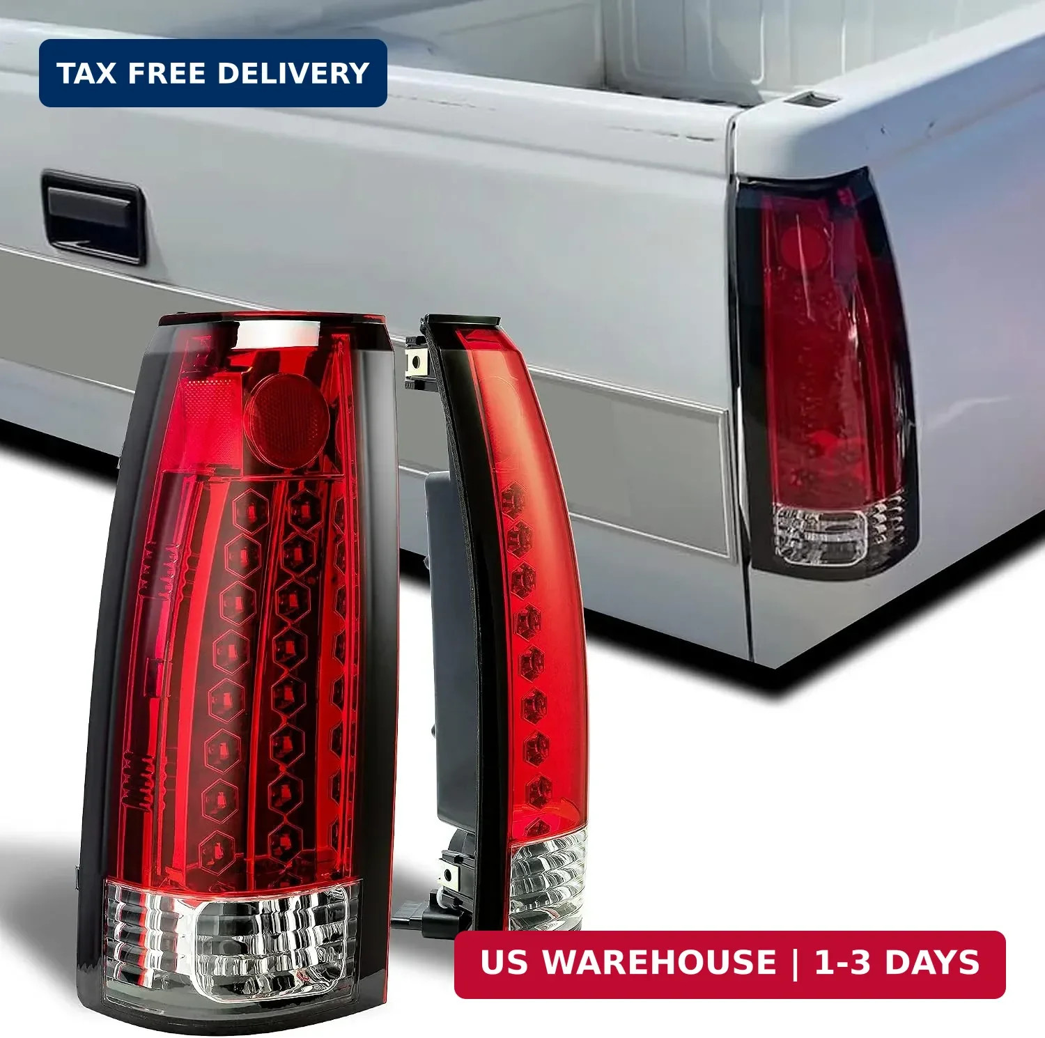 HECASA LED Tail Lights Compatible with 1988-2000 Silverado Suburban C/K | Compat