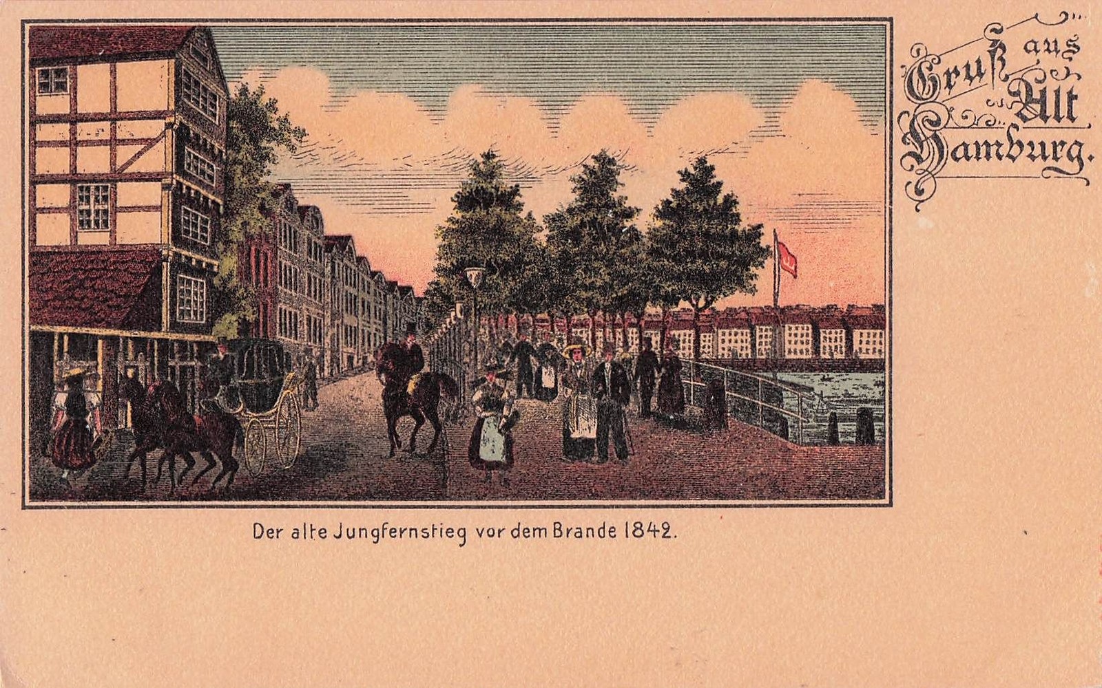 The Old Jungfernstieg Before the Fire 1842 - Hamburg, Germany -799664