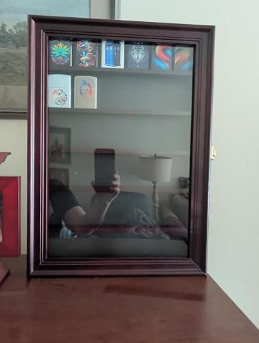 36 Lighter Display Case with Solid Pine, Finish Shadow Box for Zippo, Military,