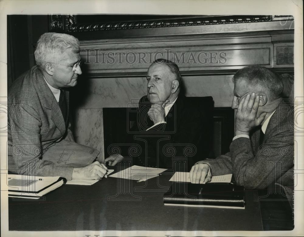 1940 Press Photo Adm. Harold R. Stark, Sen.David I.Walsh and Sen. Frederick Hale 1940 Press Photo Adm. Harold R. Stark, Sen.David I.Walsh and Sen. Frederick Hale