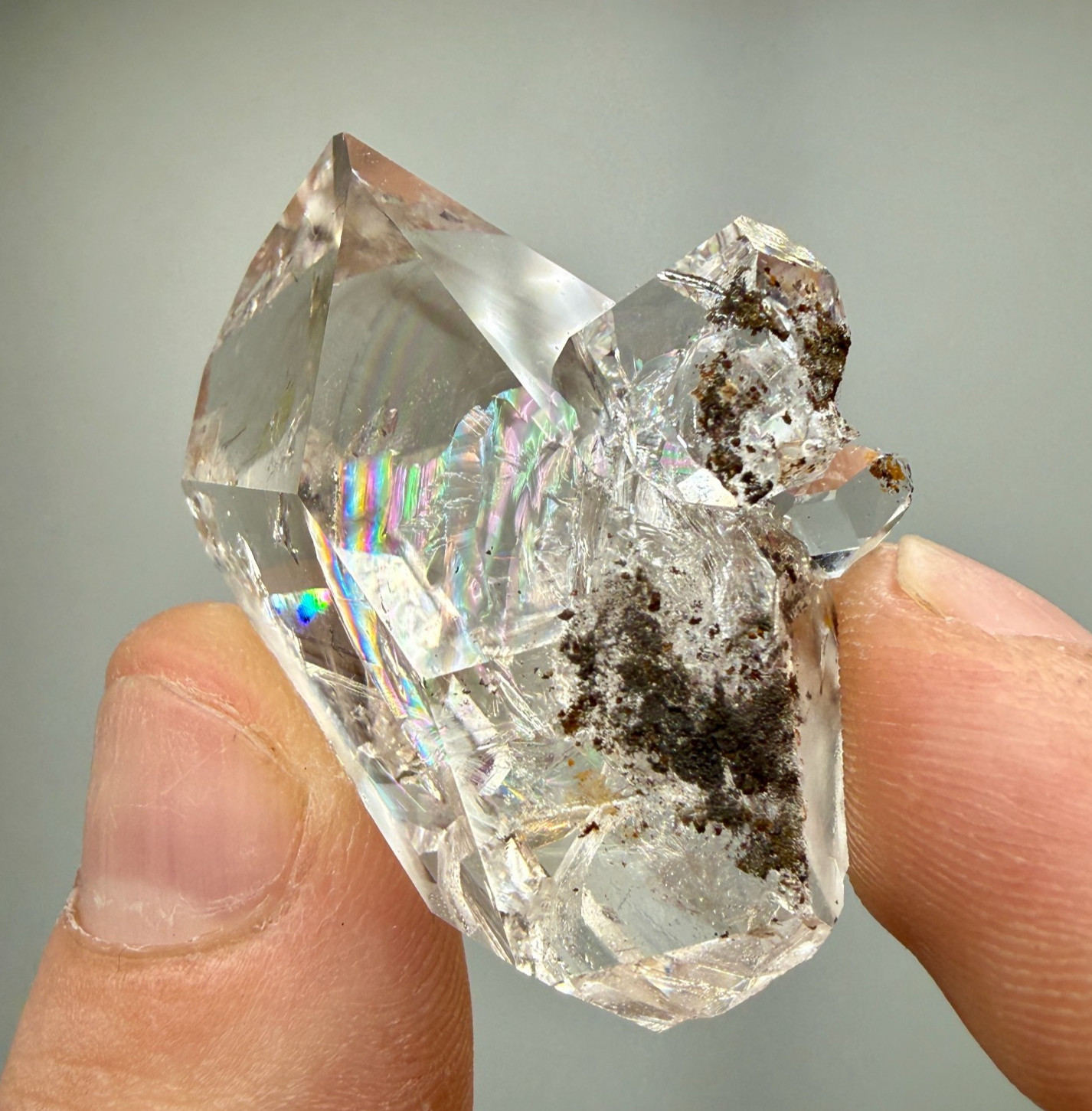 Herkimer Diamond Natural Cluster, A Grade Gems w/ Smoky Phantoms, Huge Rainbow