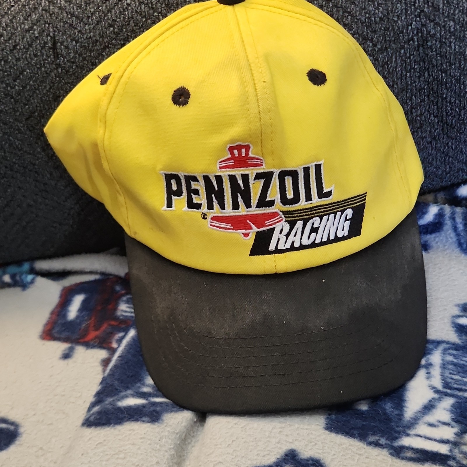 Pennzoil Racing Yellow/Black Adjustable Hat Cap, Gas & Oil Theme