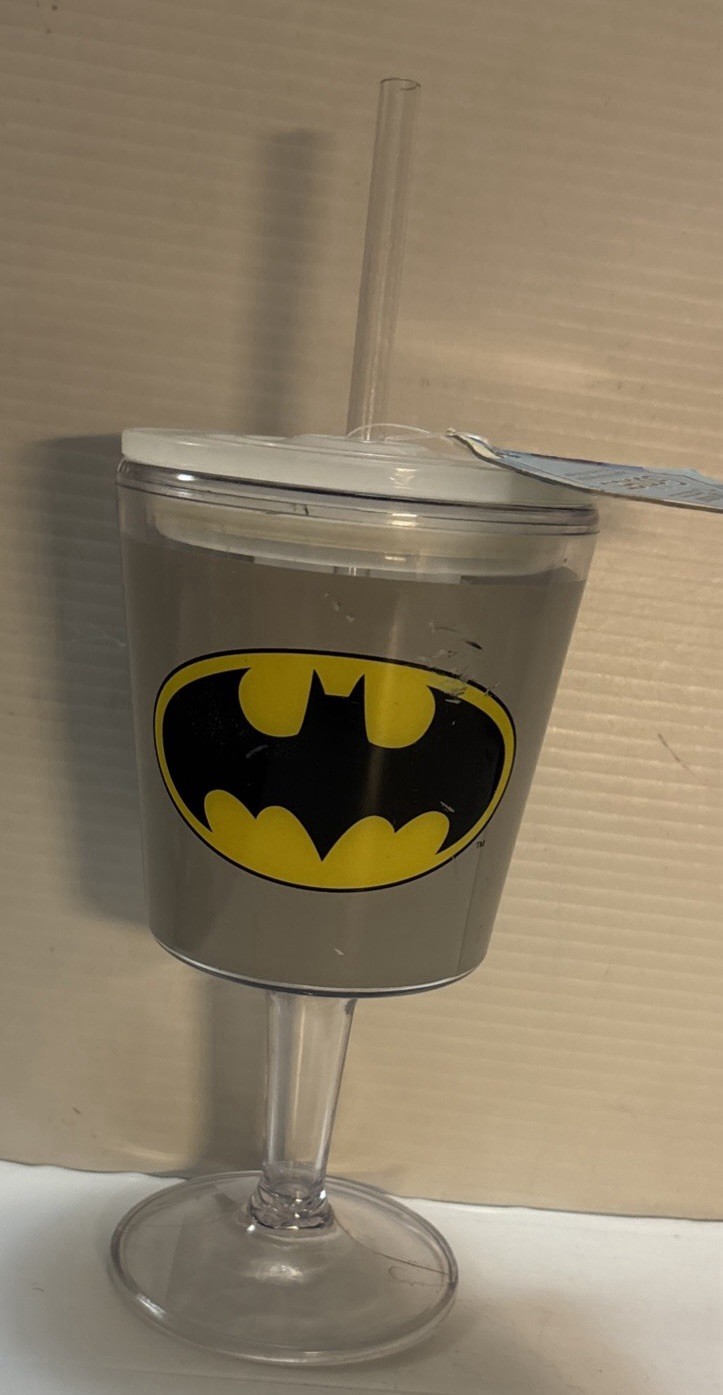 DC Comics Batman Bat Chest Logo Acrylic Spoontiques Goblet NEW w/ Tag 