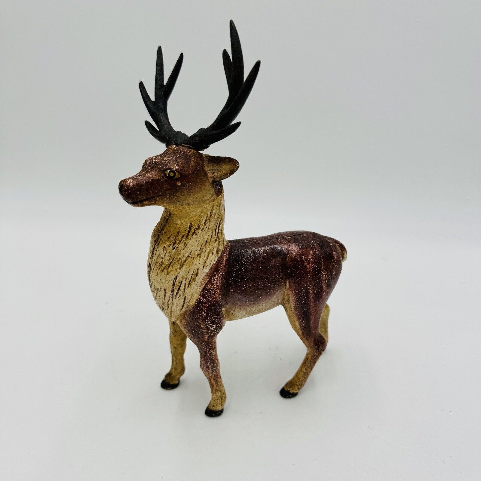 Deer Reindeer Elk Cast Iron Figurine Coin Piggy Bank Christmas Decor #46631 NOS