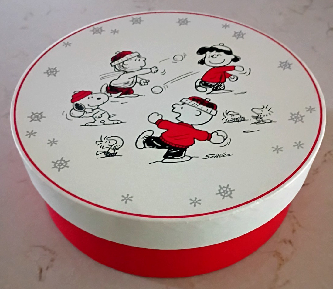 VTG Rare Peanuts Christmas Ceramic Plates Snoopy & Gang Hallmark Set of 4 NIB