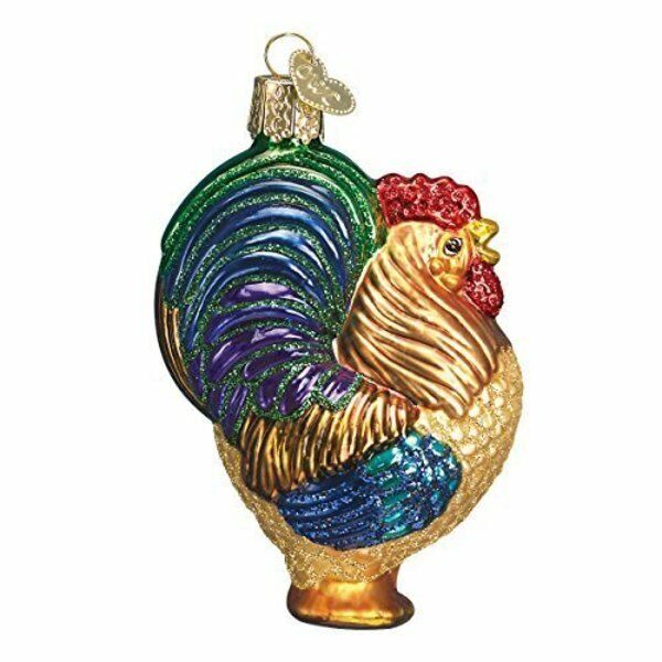 Old World Christmas Glass Blown Ornament, Rooste (With OWC Gift Box)