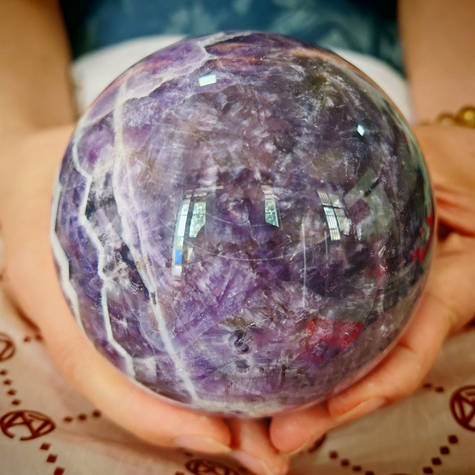 3.19LB Natural dreamy amethyst ball 1.45kg