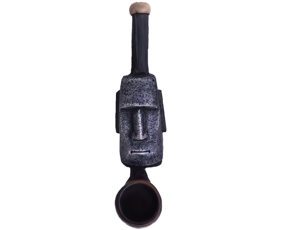 Moai Easter Island Head Handmade Tobacco Smoking Small Pipe Polynesian Hawaiian Moai Easter Island Head Handmade Tobacco Smoking Small Pipe Polynesian Hawaiian