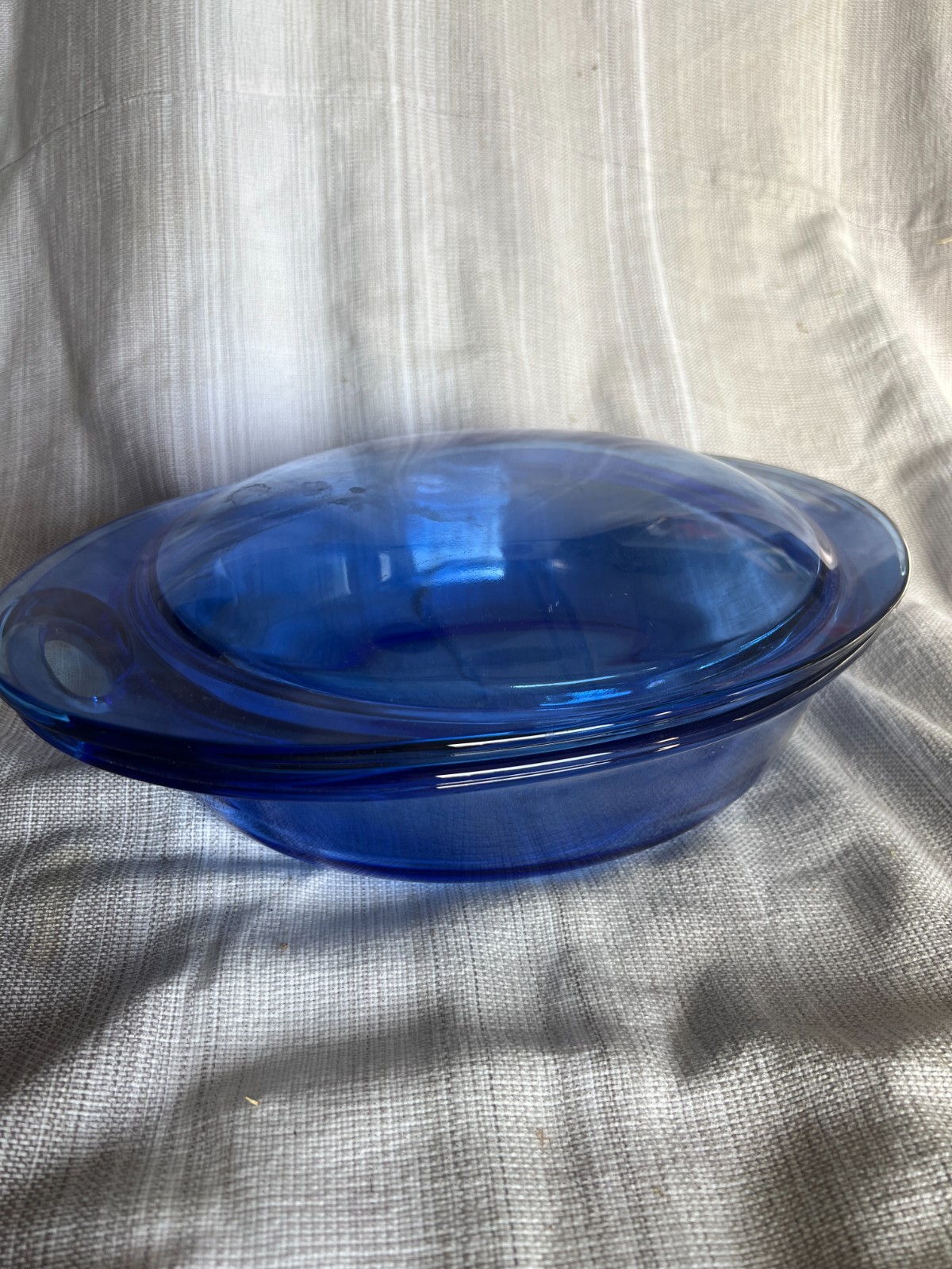 Vintage Anchor Hocking Fire-King Royal Blue Oval Casserole Baking Dish with Lid