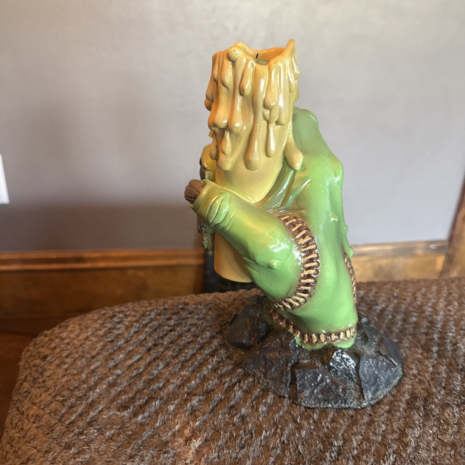 Frankenstein Teleflora Green Monster Hand Ceramic Halloween Candle Holder