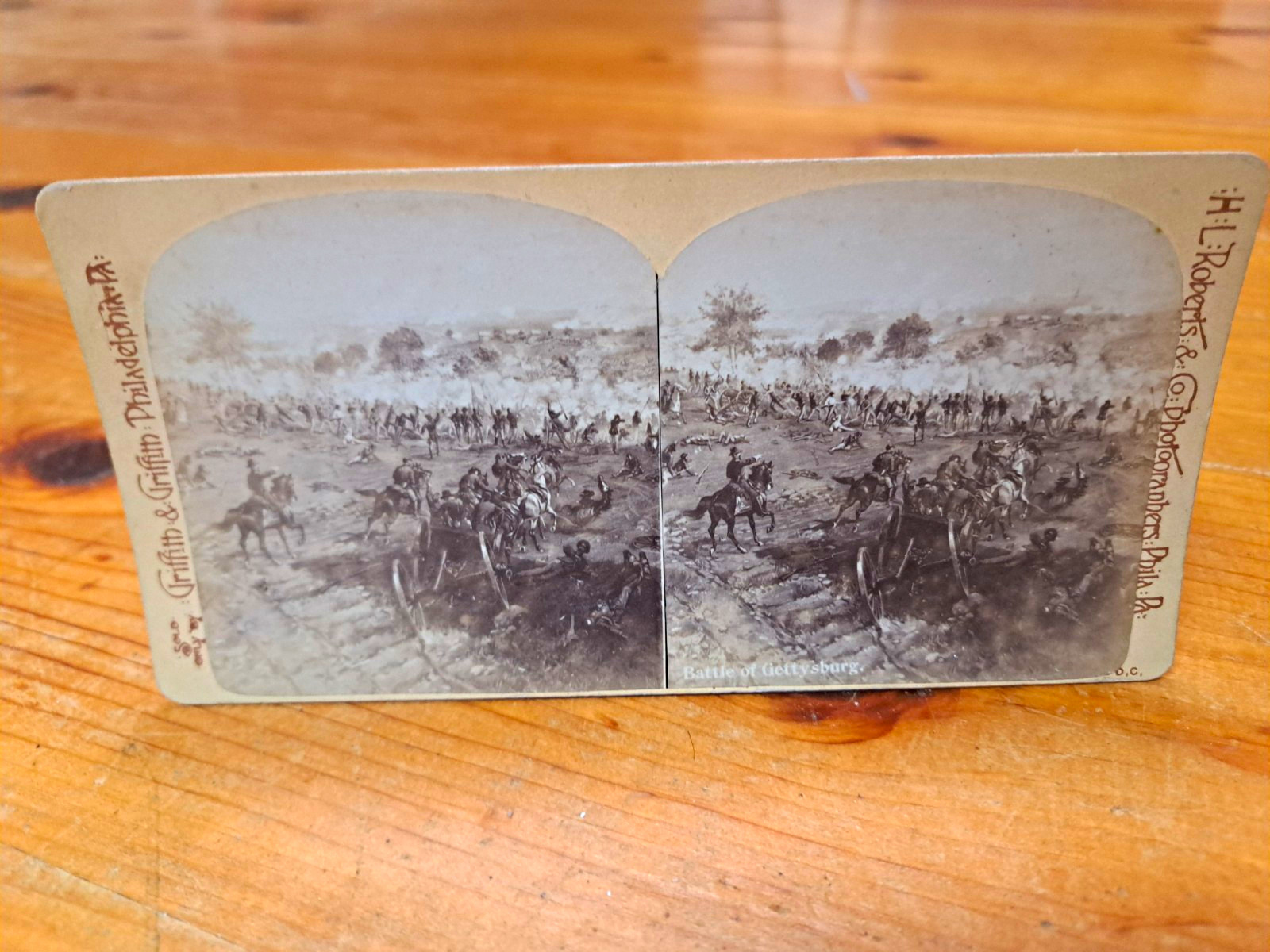 Antique Civil War Stereoview Battle of Gettysburg HL Roberts Griffith & Griffith