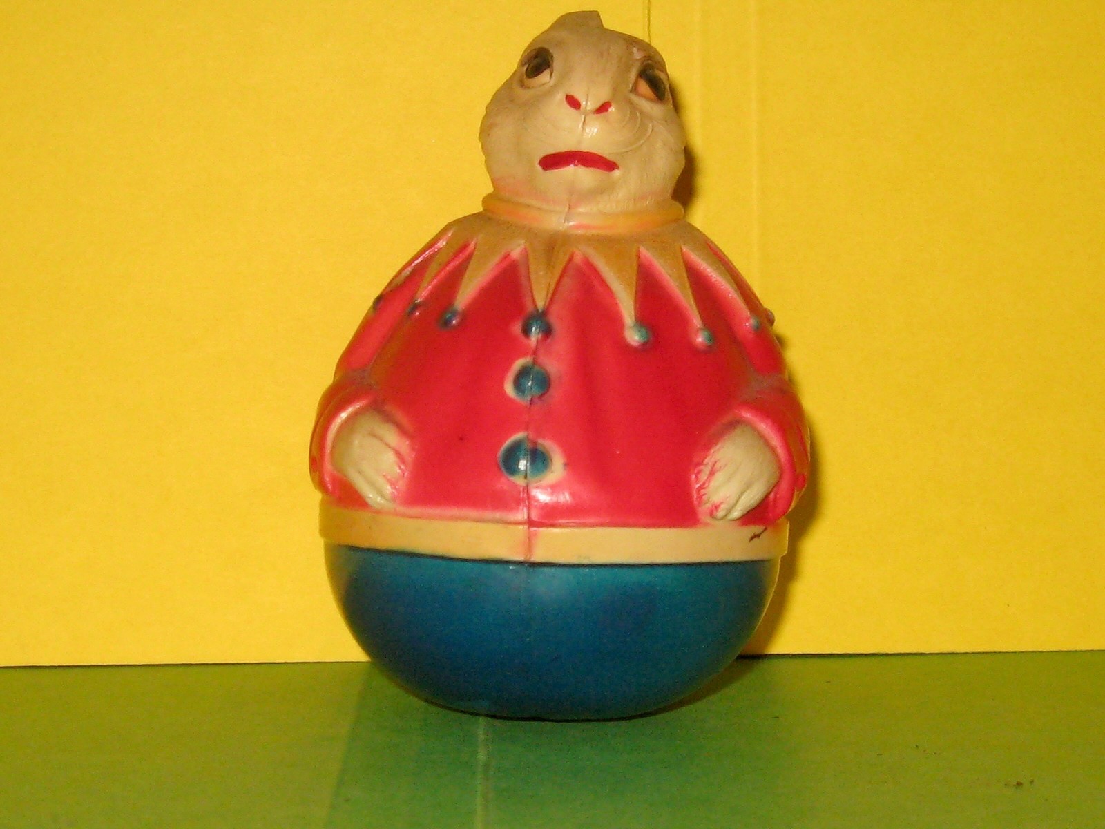 VTG. Celluloid Roly Poly Candy Container ? Child Easter Rabbit