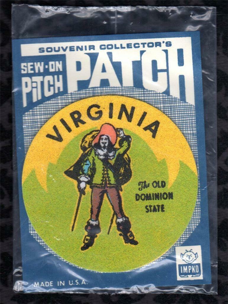 1960s Virginia Souvenir Collector\'s Sew On Patch Old Dominion State 3-1/4\