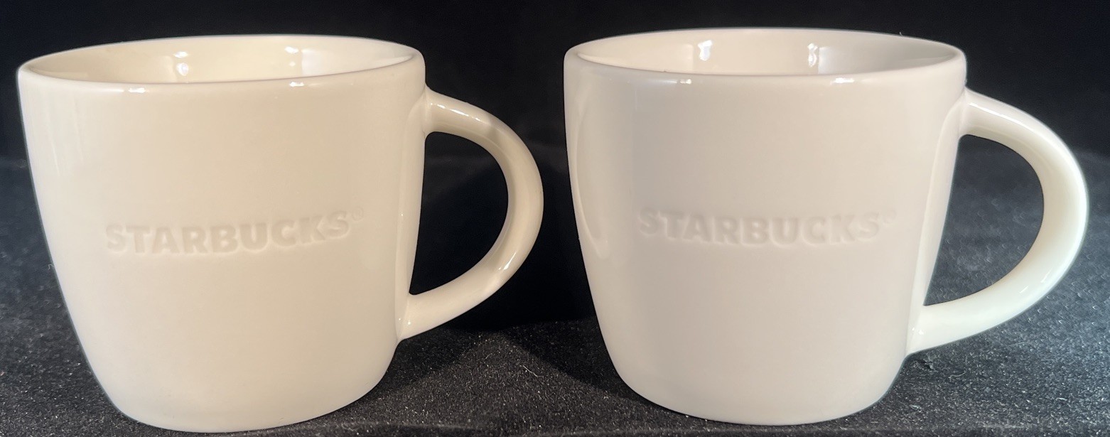 New Set Of 4 Starbucks 3oz Espresso Cups - Ivory Ceramic