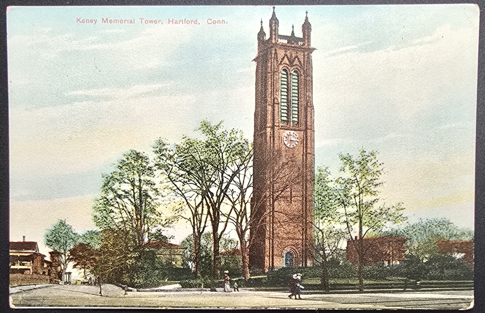 Keney Memorial Tower Hartford Connecticut Litho-Chrome German Postcard Keney Memorial Tower Hartford Connecticut Litho-Chrome German Postcard