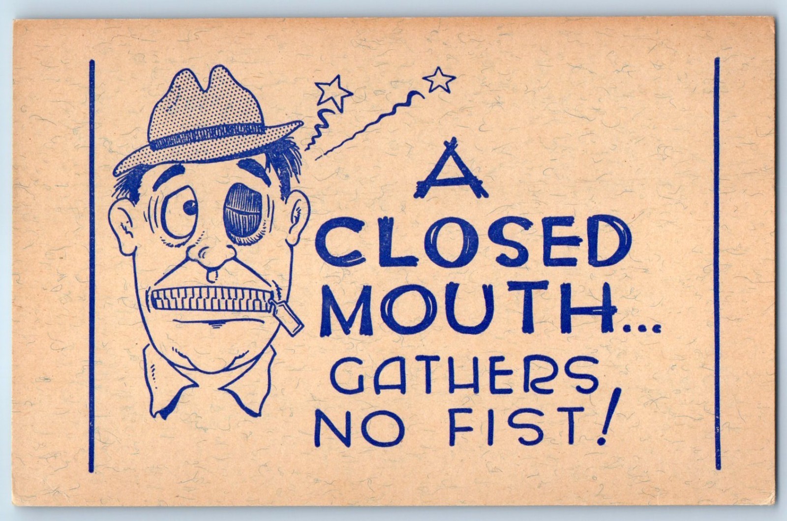 c1910\'s Man Black Eye Zip Mouth A Closed Mouth Gathers No Fist Antique Postcard c1910\'s Man Black Eye Zip Mouth A Closed Mouth Gathers No Fist Antique Postcard