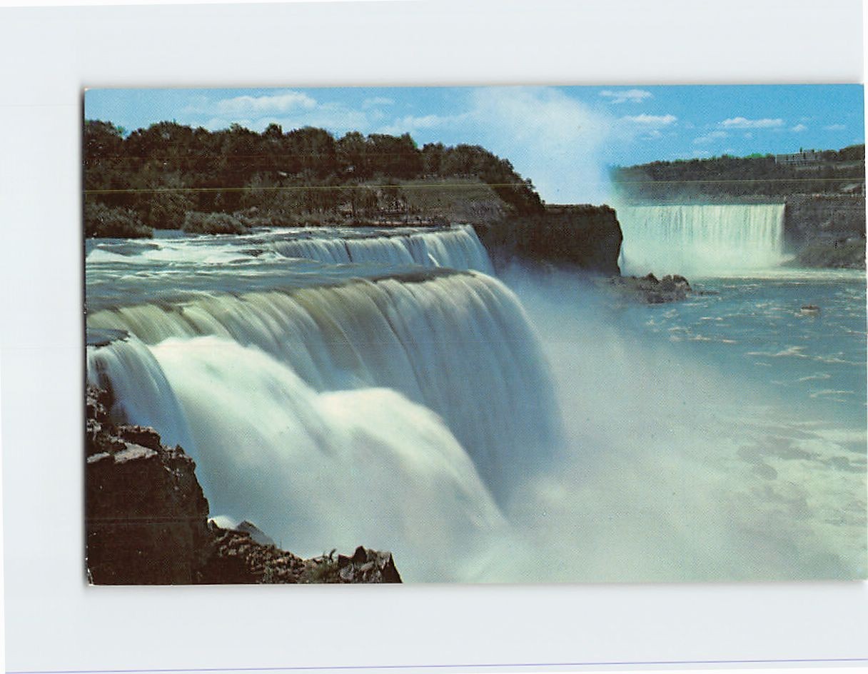 Postcard American Falls and Horseshoe Falls Niagara Falls North America