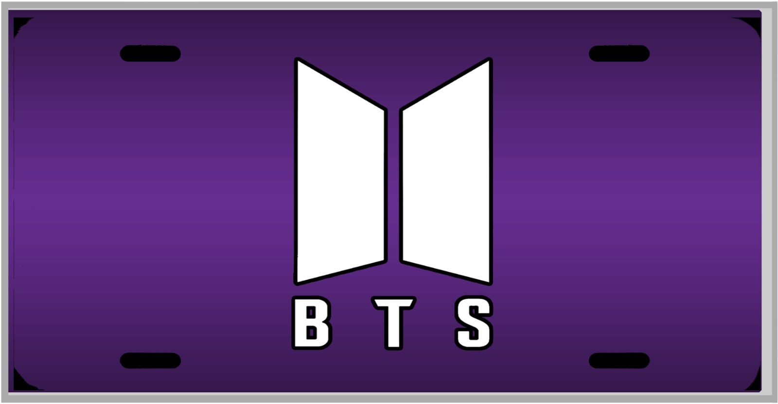 L@@K BTS Fan Art On a Metallic Purple Vanity Tag  License Plate-Auto Tag