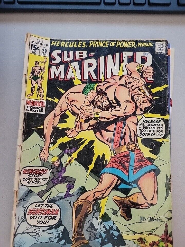 Sub-Mariner #29 (Marvel 1970) 1st Namor + Hercules battle Fair condition