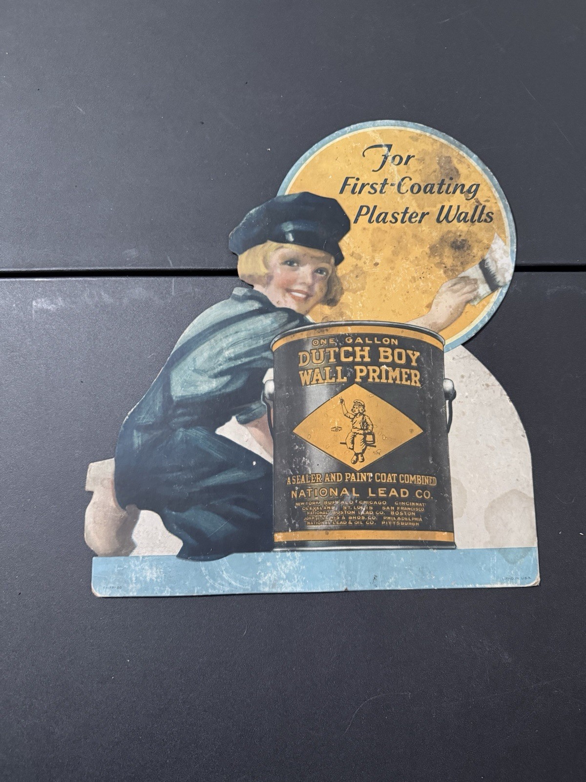 Dutch Boy Paint Cardboard Counter Top Advertising Sign 1930s Rare Find